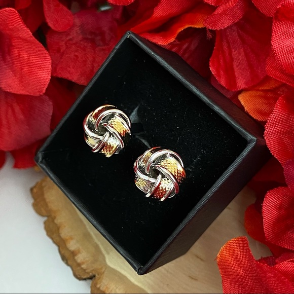 ‘Tying the Knot’ Silver and Gold Knotted Cufflinks - Picture 13 of 16
